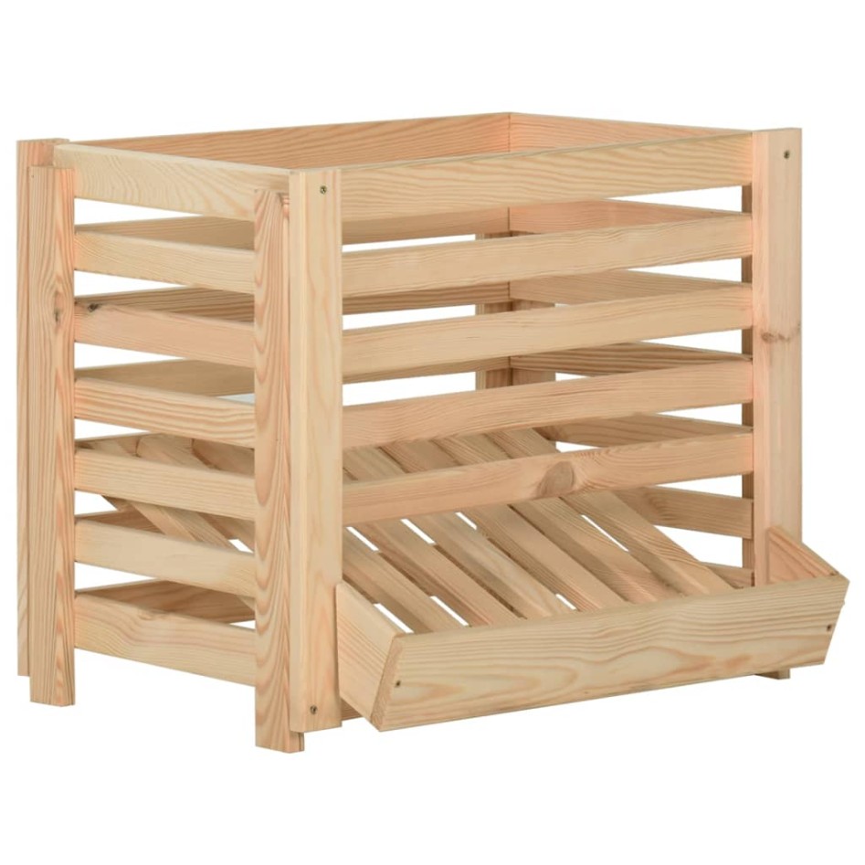 Caja para patatas madera maciza de pino 60x40x50