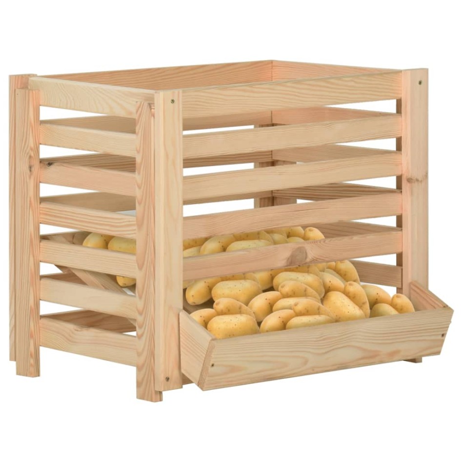 Caja para patatas madera maciza de pino 60x40x50
