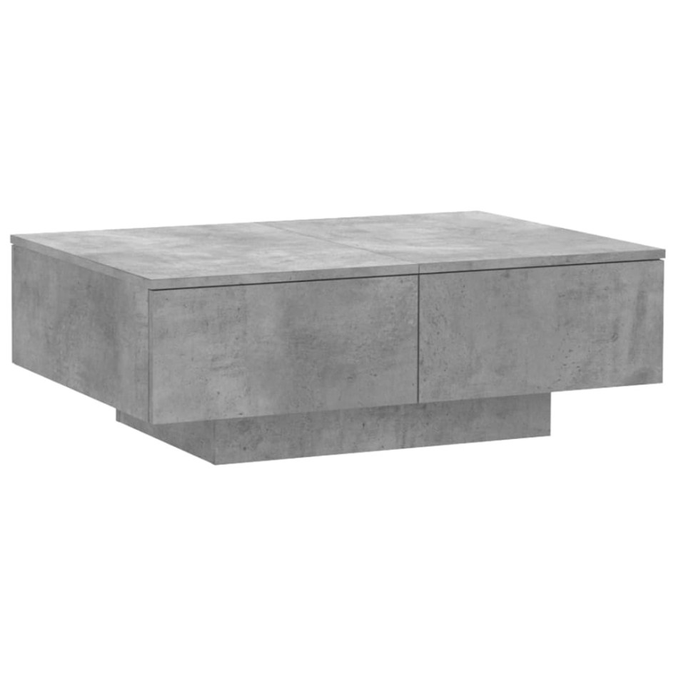 Mesa de centro madera de ingeniería gris hormigón 90x60x31