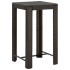Mesa alta para jardín ratán sintético marrón 60,5x60,5x110,5