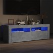 Mueble de TV con luces LED gris hormigón 120x35x40 cm
