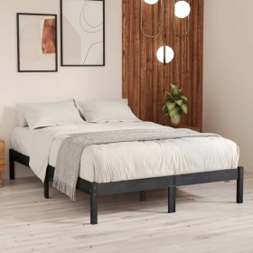 Estructura de cama sin colchón madera maciza gris 200x200