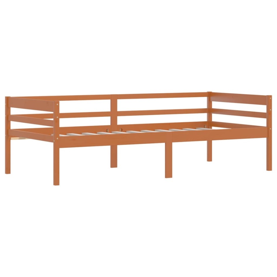 Estructura cama sin colchón madera pino marrón miel 90x200