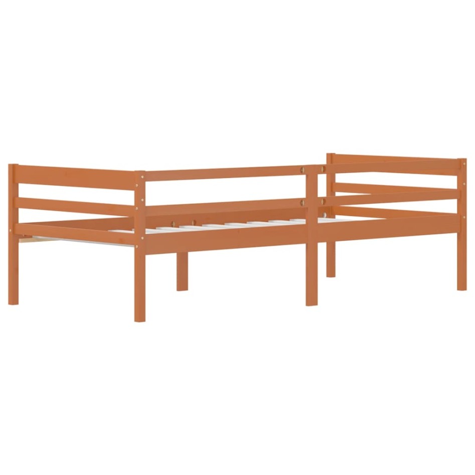 Estructura cama sin colchón madera pino marrón miel 90x200