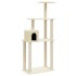 Rascador para gatos con postes de sisal crema 147