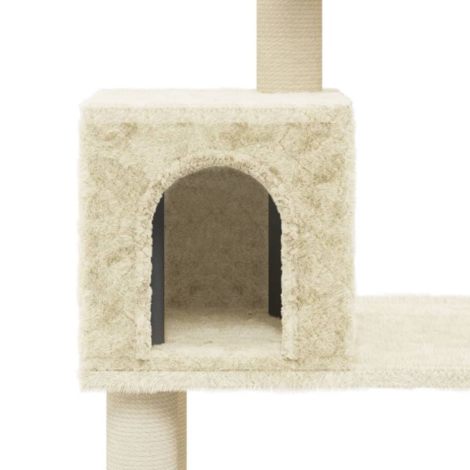 Rascador para gatos con postes de sisal crema 147