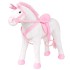 Unicornio de peluche de pie blanco y rosa