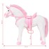 Unicornio de peluche de pie blanco y rosa