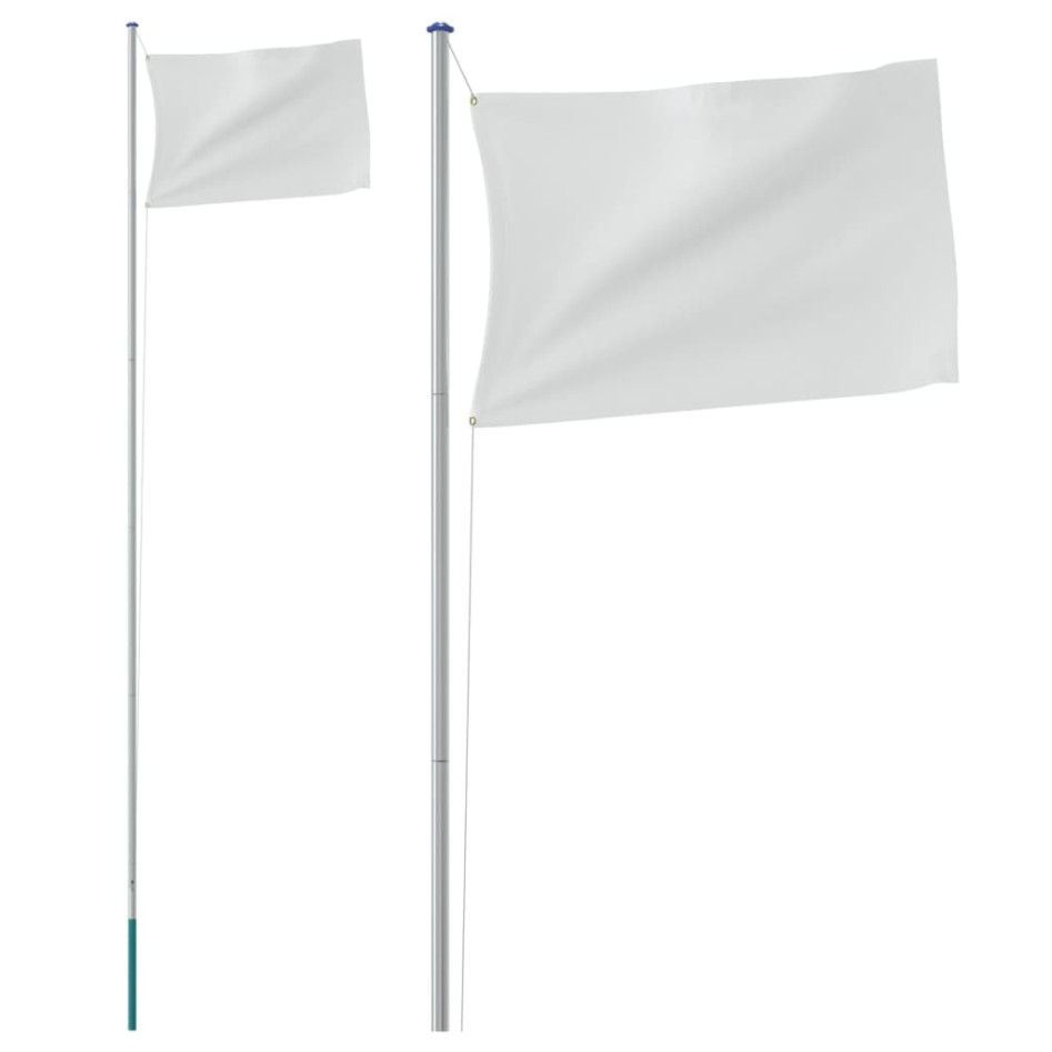 Mástil de bandera modular aluminio plateado 6,23