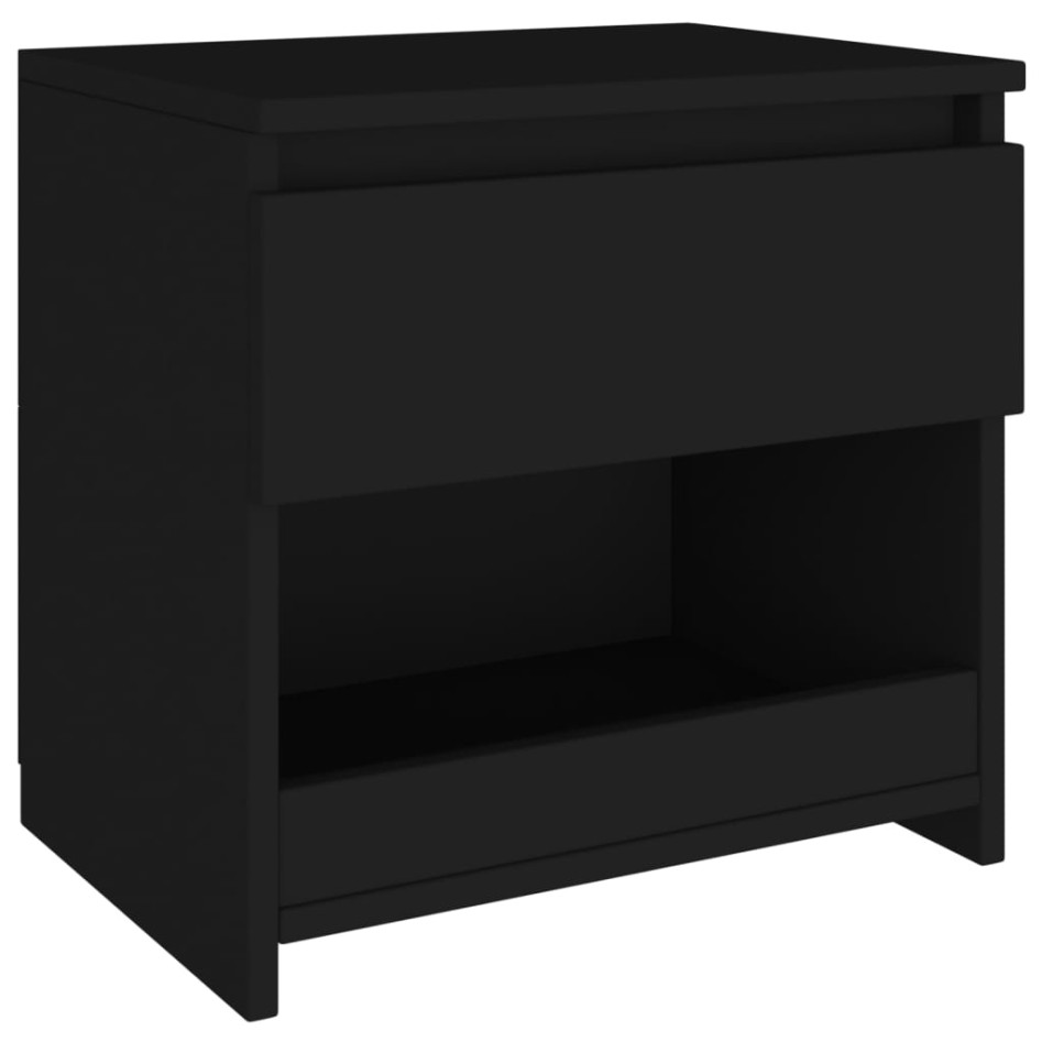Mesitas de noche 2 uds madera contrachapada negro 40x30x39
