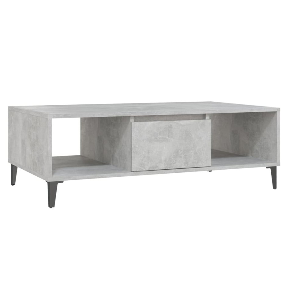 Mesa centro madera contrachapada gris hormigón 103,5x60x35