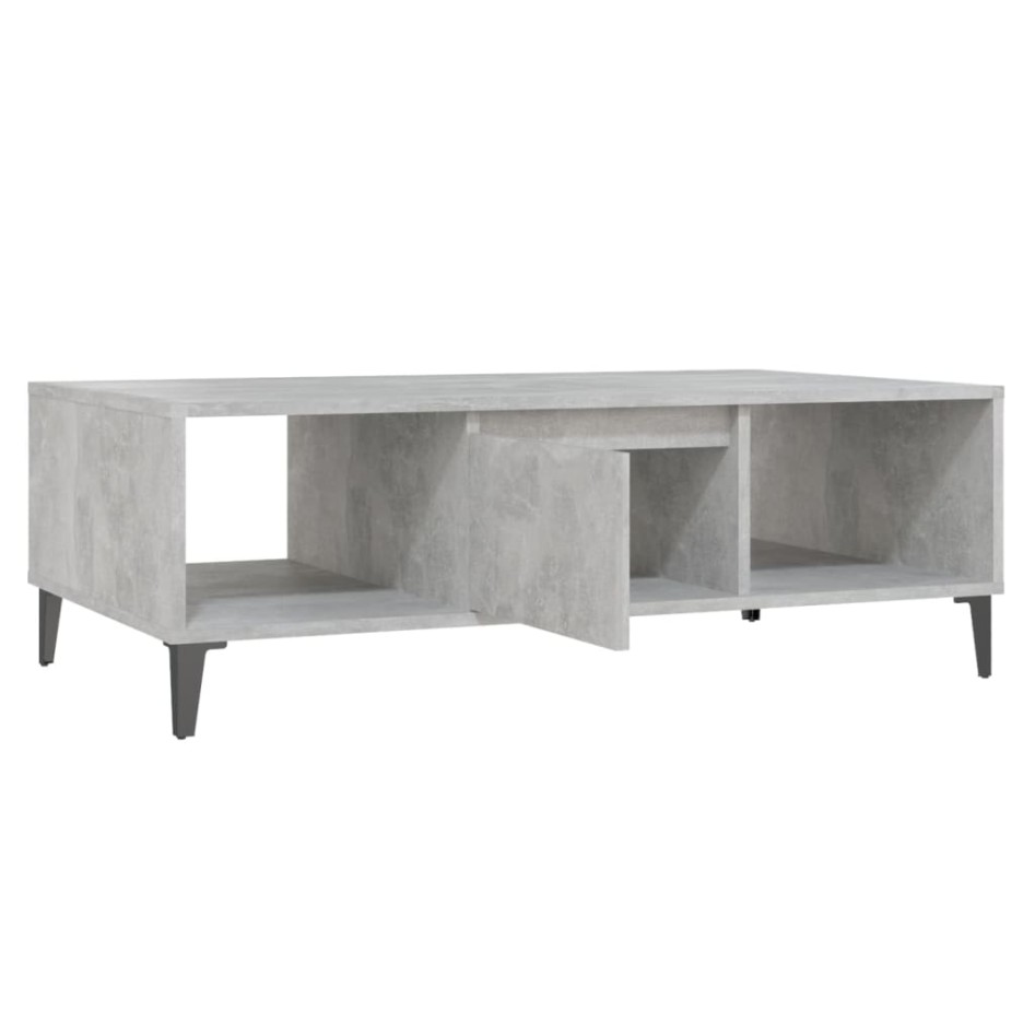 Mesa centro madera contrachapada gris hormigón 103,5x60x35