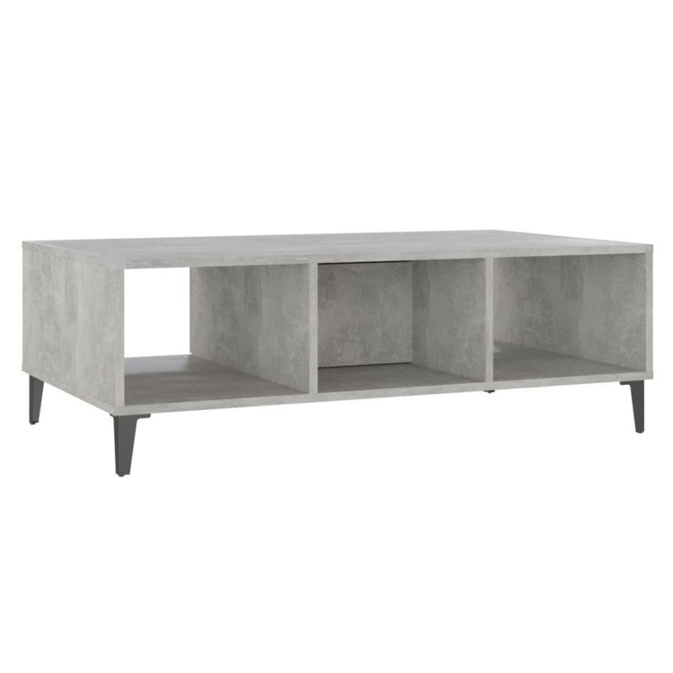 Mesa centro madera contrachapada gris hormigón 103,5x60x35