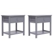 Mesitas de noche 2 unidades madera de Paulownia gris 40x29x42cm