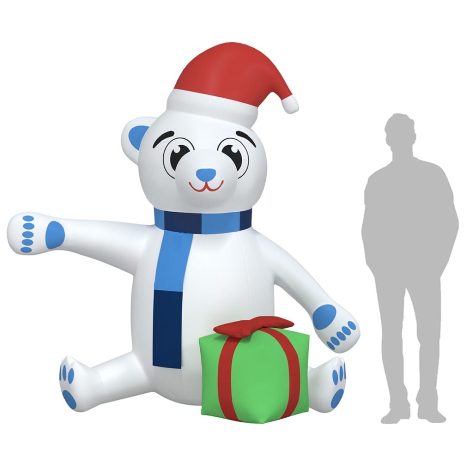 Osito de peluche inflable de Navidad LED 240