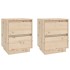 Mesitas de noche 2 uds madera maciza de pino 40x35x50