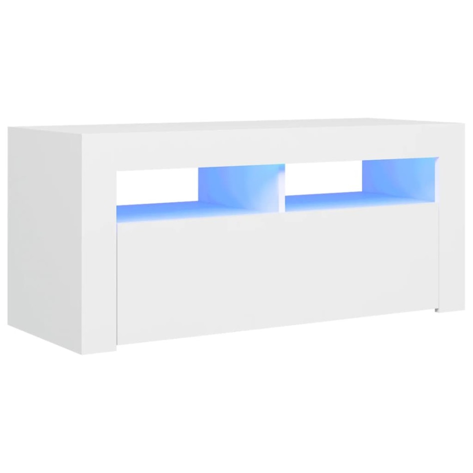 Mueble de TV con luces LED blanco 90x35x40