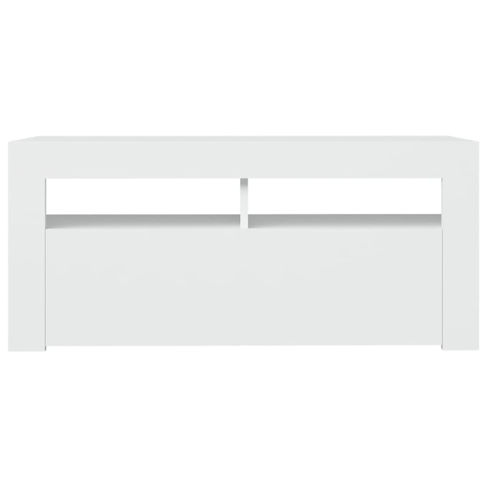 Mueble de TV con luces LED blanco 90x35x40