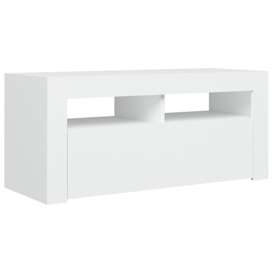 Mueble de TV con luces LED blanco 90x35x40