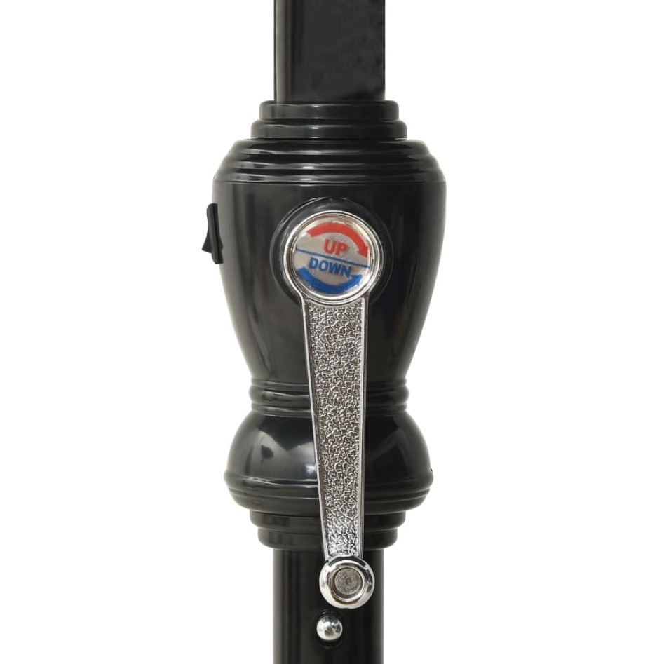 Sombrilla de jardín con LED y palo de acero azul celeste 2x3