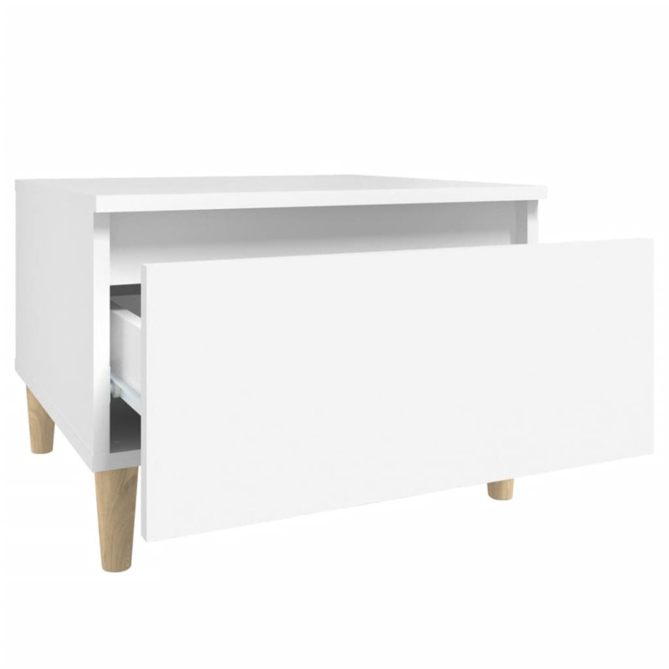 Mesas auxiliares 2 uds madera contrachapada blanco 50x46x35