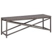 Banco de jardín ratán sintético gris 120 cm