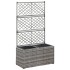 Enrejado y arriate 2 macetas ratán sintético gris 58x30x107
