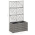 Enrejado y arriate 2 macetas ratán sintético gris 58x30x107