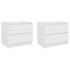 Mesitas de noche 2 uds madera contrachapada blanco