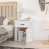 Mesita de noche madera contrachapada blanco 50x36x60