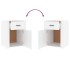 Mesita de noche madera contrachapada blanco 50x36x60