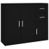 Aparador de madera contrachapada negro 91x29,5x75