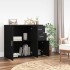 Aparador de madera contrachapada negro 91x29,5x75