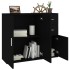 Aparador de madera contrachapada negro 91x29,5x75
