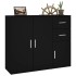 Aparador de madera contrachapada negro 91x29,5x75