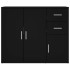 Aparador de madera contrachapada negro 91x29,5x75