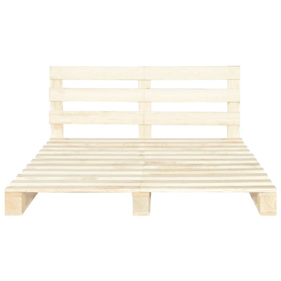 Estructura de cama de palés madera maciza de pino 140x200