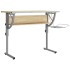 Mesa de dibujo madera y acero gris y roble 110x53x(58-87)