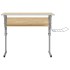 Mesa de dibujo madera y acero gris y roble 110x53x(58-87)