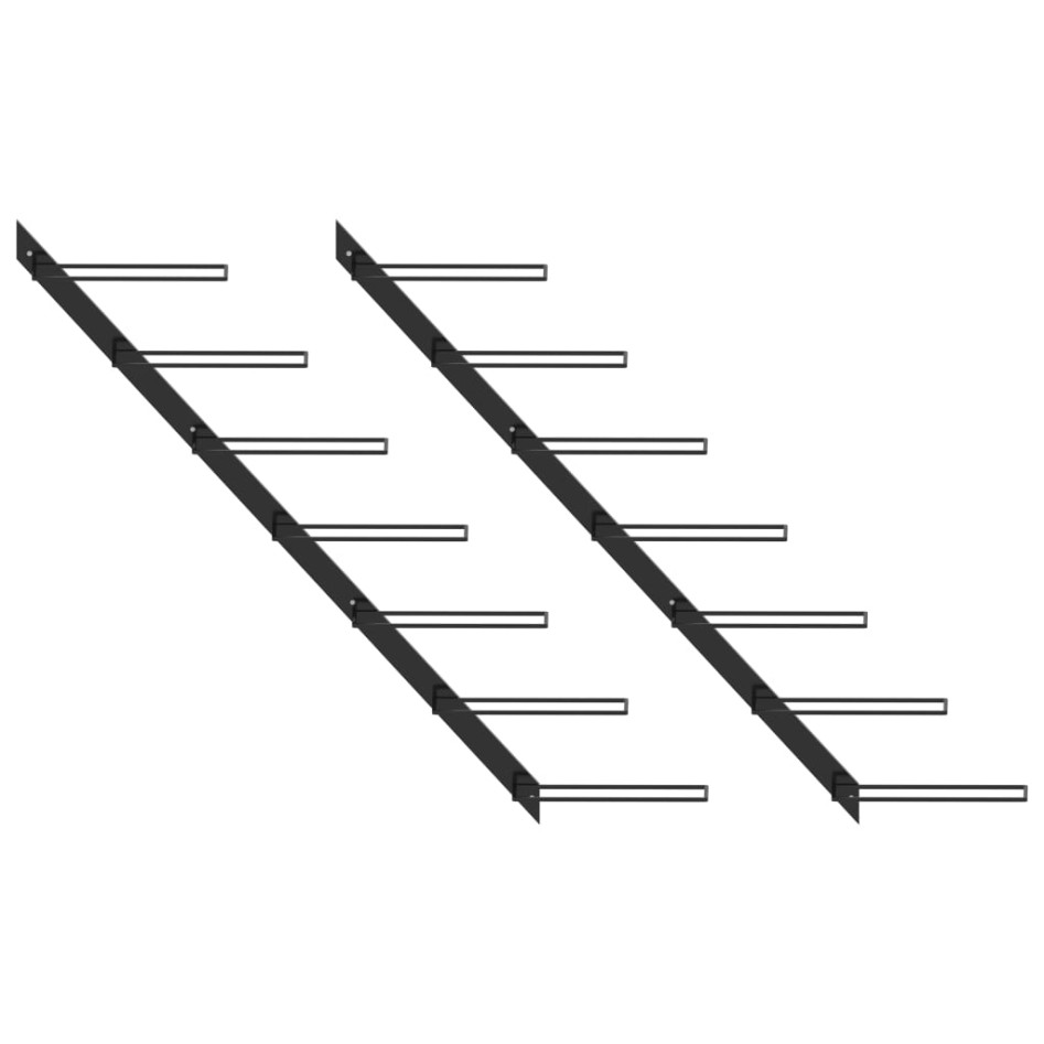 Botellero de pared para 14 botellas 2 unidades metal