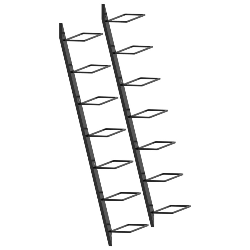 Botellero de pared para 14 botellas 2 unidades metal