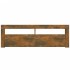 Mueble de TV con luces LED color roble ahumado 120x35x40