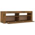 Mueble de TV con luces LED color roble ahumado 120x35x40
