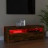 Mueble de TV con luces LED color roble ahumado 120x35x40