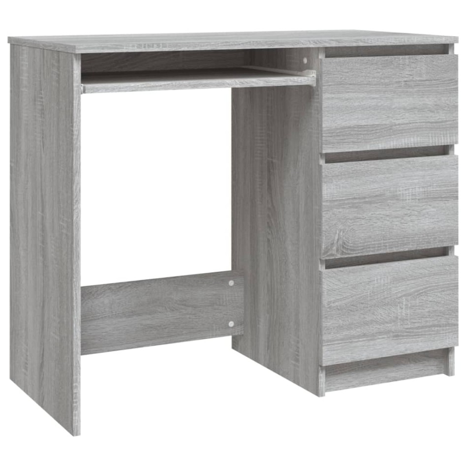 Escritorio de madera contrachapada gris Sonoma 90x45x76