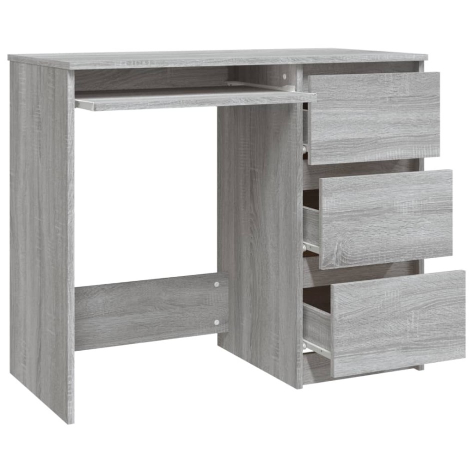 Escritorio de madera contrachapada gris Sonoma 90x45x76