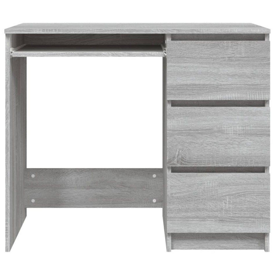 Escritorio de madera contrachapada gris Sonoma 90x45x76