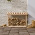 Leñero de madera maciza de pino 108x64,5x78