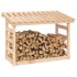 Leñero de madera maciza de pino 108x64,5x78