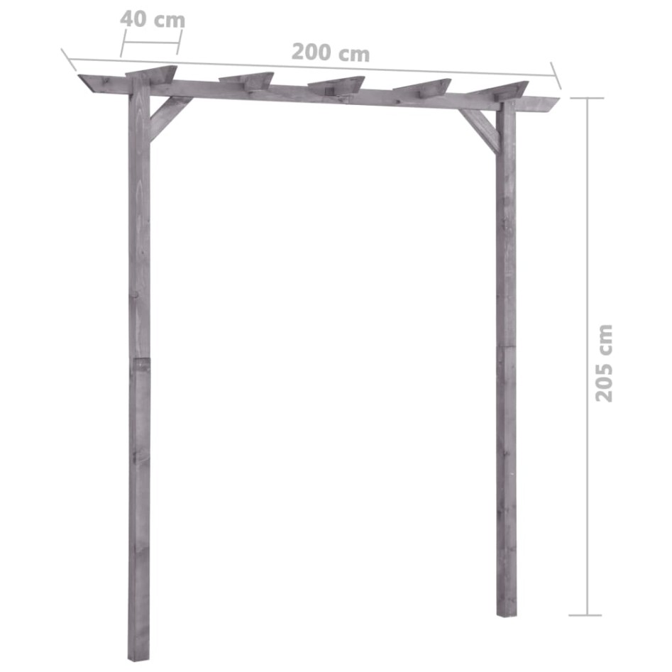 Pérgola de jardín de madera de pino impregnada 200x40x205